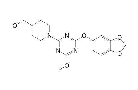 1-[4-(1,3-BENZODIOXOL-5-YLOXY)-6-METHOXY-1,3,5-TRIAZINE-2-YL]-4-PIPERIDINE-METHANOL
