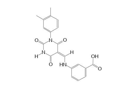3-{[(E)-(1-(3,4-dimethylphenyl)-2,4,6-trioxotetrahydro-5(2H)-pyrimidinylidene)methyl]amino}benzoic acid