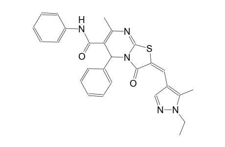 (2E)-2-[(1-ethyl-5-methyl-1H-pyrazol-4-yl)methylene]-7-methyl-3-oxo-N,5-diphenyl-2,3-dihydro-5H-[1,3]thiazolo[3,2-a]pyrimidine-6-carboxamide
