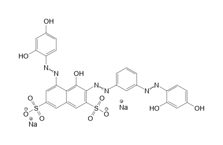 2,7-Naphthalenedisulfonic acid, 5-[(2,4-dihydroxyphenyl)azo]3-[[3-[(2,4-dihydroxyphenyl)azo]phenyl]azo]-4-hydroxy-, disodium salt