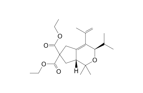 Diethyl (3R,7aR)-3-isopropyl-1,1-dimethyl-4-(prop-1-en-2-yl)-3,5,7,7a-tetrahydrocyclopenta[c]-pyran-6,6(1H)-dicarboxylate