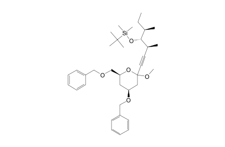 (2RS,4S,6S)-4-benzyloxy-6-benzyloxymethyl-2-[(3S,4R,5R)-4-dimethyl-t-butylsiloxy-3,5-dimethylhept-1-ynyl]-2-methoxytetrahydropyran