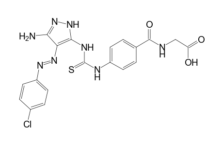 2-(4-(3-(3-amino-4-((4-chlorophenyl)diazenyl)-1H-pyrazol-5-yl)thioureido)benzamido)acetic acid