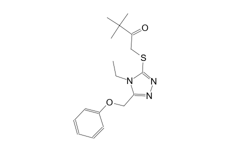 1-{[4-ethyl-5-(phenoxymethyl)-4H-1,2,4-triazol-3-yl]sulfanyl}-3,3-dimethyl-2-butanone