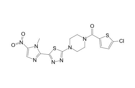 1-[(5-Chloro-2-thienyl)carbonyl]-4-[5-(1-methyl-5-nitro-1H-imidazol-2-yl)-1,3,4-thiadiazol-2-yl]piperazine