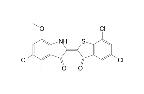 3H-Indol-3-one, 5-chloro-2-(5,7-dichloro-3-oxobenzo[b]thien-2(3H)-ylidene)-1,2-dihydro-7-methoxy-4-methyl-
