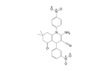 2-amino-7,7-dimethyl-4-(3-nitrophenyl)-1-(4-nitrophenyl)-5-oxo-1,4,5,6,7,8-hexahydro-3-quinolinecarbonitrile