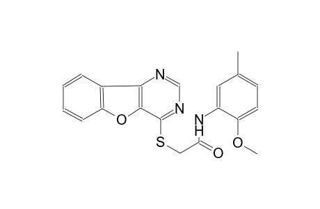 2-([1]benzofuro[3,2-d]pyrimidin-4-ylsulfanyl)-N-(2-methoxy-5-methylphenyl)acetamide