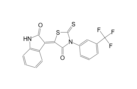 (3Z)-3-{4-oxo-2-thioxo-3-[3-(trifluoromethyl)phenyl]-1,3-thiazolidin-5-ylidene}-1,3-dihydro-2H-indol-2-one