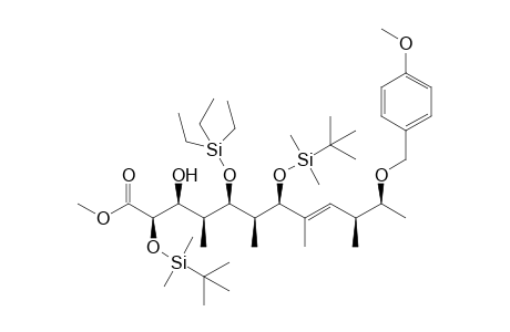 (E)-(2R,3S,4S,5R,6S,7R,10S,11S)-2,7-Bis{[tert-butyl(dimethyl)silyl]oxy}-3-hydroxy-11-[(4-methoxybenzyl)oxy]-4,6,8,10-(etramethyl)-5-[(triethylsilyl)oxy]dodeca-8-enoic acid methyl ester