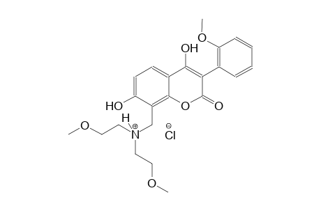 2H-1-benzopyran-8-methanaminium, 4,7-dihydroxy-N,N-bis(2-methoxyethyl)-3-(2-methoxyphenyl)-2-oxo-, chloride