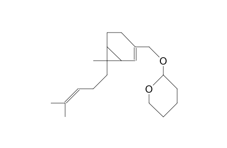 7-Methyl-7-(4-methyl-pent-3-en-1-yl)-3-(tetrahydropyran-2-yl-oxy-methyl)-bicyclo(4.1.0)hept-2-ene