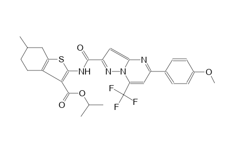 isopropyl 2-({[5-(4-methoxyphenyl)-7-(trifluoromethyl)pyrazolo[1,5-a]pyrimidin-2-yl]carbonyl}amino)-6-methyl-4,5,6,7-tetrahydro-1-benzothiophene-3-carboxylate
