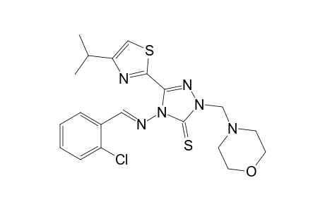 4-(2-Chlorobenzylideneamino)-5-(4-isopropylthiazol-2-yl)-2-(morpholinomethyl)-2H-1,2,4-triazole-3(4H)-thione