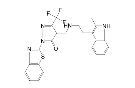 (4E)-2-(1,3-benzothiazol-2-yl)-4-[[2-(2-methyl-1H-indol-3-yl)ethylamino]methylene]-5-(trifluoromethyl)-2-pyrazolin-3-one