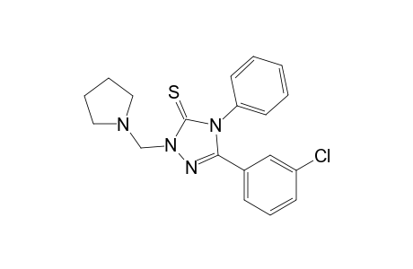 5-(3-Chlorophenyl)-4-phenyl-2-(pyrrolidin-1-ylmethyl)-2,4-dihydro-3H-1,2,4-triazole-3-thione