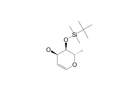 1,5-ANHYDRO-4-O-(TERT.-BUTYLDIMETHYLSILYL)-2,6-DIDEOXY-L-RIBO-HEX-1-ENITOL