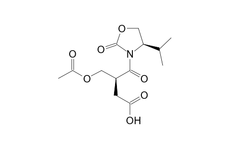 (3S)-3-(acetoxymethyl)-4-[(4R)-4-isopropyl-2-keto-oxazolidin-3-yl]-4-keto-butyric acid