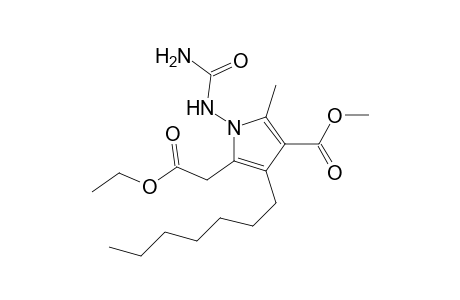 5-Ethoxycarbonylmethyl-4-heptyl-2-methyl-1-ureido-1H-pyrrole-3-carboxylic acid methyl ester