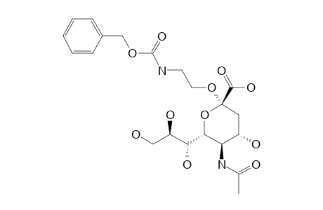 5-ACETAMIDO-2-O-(2-BENZYLOXYCARBONYLAMINOETHYL)-3,5-DIDEOXY-D-GLYCERO-D-GALACTO-2-NONULOPYRANOSIDONIC-ACID