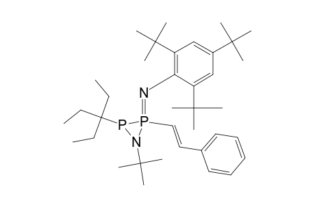 1-( t-Butyl )-2-(1',1'-diethylpropyl)-3-styryl-3-[ (2',4',6'-tri-t-butylphenyl)imino ]-1,2,3.lambda(5).-azadiphosphiridine