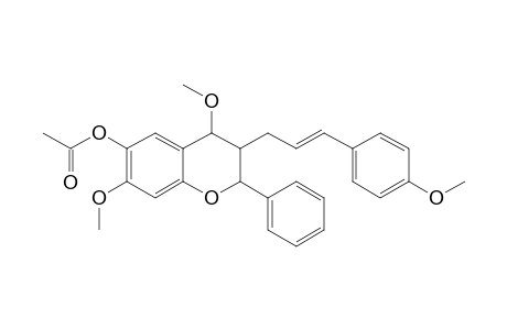 2H-1-Benzopyran-6-ol, 3,4-dihydro-4,7-dimethoxy-3-[3-(4-methoxyphenyl)-2-propenyl]-2-phenyl -, acetate