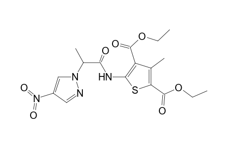 2,4-Thiophenedicarboxylic acid, 3-methyl-5-[[2-(4-nitro-1H-pyrazol-1-yl)-1-oxopropyl]amino]-, diethyl ester