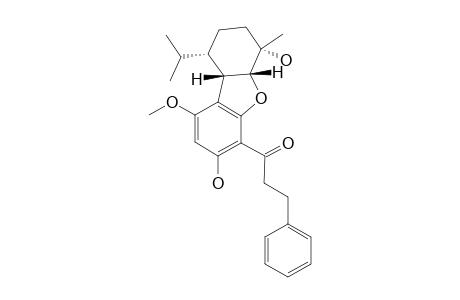 HOSTMANIN-C;REL-(1''R,4''R,5''S,6''S)-2'-HYDROXY-4'-METHOXY-5',6'-O-(4-ISOPROPYL-1-METHYL-CYCLOHEXAN-1-OL-5,6-O-YL)-DIHYDROCHALCONE