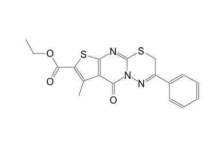 ethyl 8-methyl-9-oxo-2-phenyl-3H,9H-thieno[2',3':4,5]pyrimido[2,1-b][1,3,4]thiadiazine-7-carboxylate