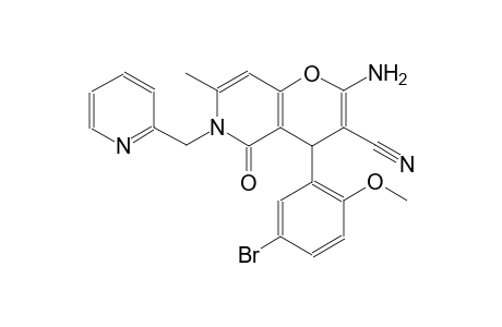 2-amino-4-(5-bromo-2-methoxyphenyl)-7-methyl-5-oxo-6-(2-pyridinylmethyl)-5,6-dihydro-4H-pyrano[3,2-c]pyridine-3-carbonitrile