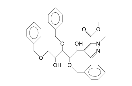 N-Methyl-4-(tribenzyloxy-dihydroxy-D-altro-pentyl)-3(5)-carbomethoxy-pyrazole