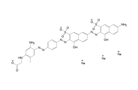 Glycine, N-[5-amino-4-[[4-[[6-[(6-amino-1-hydroxy-3-sulfo-2-naphthalenyl)azo]-1-hydroxy-3-sulfo-2-naphthalenyl]azo]phenyl]azo]-2-methylphenyl]-, trisodium salt