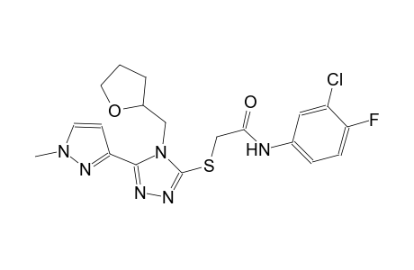 N-(3-chloro-4-fluorophenyl)-2-{[5-(1-methyl-1H-pyrazol-3-yl)-4-(tetrahydro-2-furanylmethyl)-4H-1,2,4-triazol-3-yl]sulfanyl}acetamide