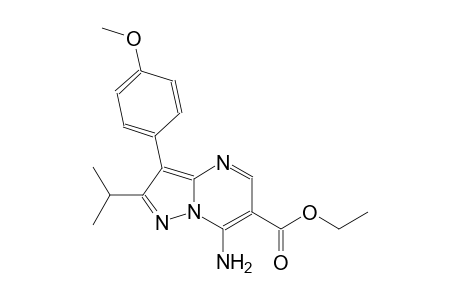 pyrazolo[1,5-a]pyrimidine-6-carboxylic acid, 7-amino-3-(4-methoxyphenyl)-2-(1-methylethyl)-, ethyl ester