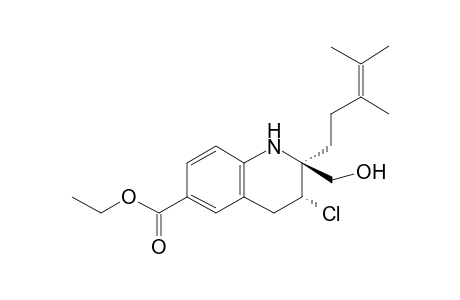 (2S*,3R*)-3-Chloro-2-(3,4-dimethyl-3-pentenyl)-6-ethoxycarbonyl-2-hydroxymethyl-1,2,3,4-tetrahydroquinoline