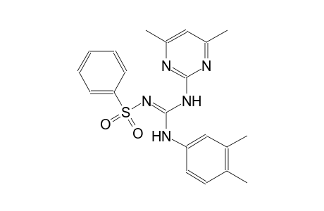 N-{(E)-(3,4-dimethylanilino)[(4,6-dimethyl-2-pyrimidinyl)amino]methylidene}benzenesulfonamide