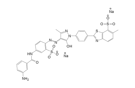 7-Benzothiazolesulfonic acid, 2-[4-[4-[[4-[(3-aminobenzoyl)amino]-2-sulfophenyl]azo]-4,5-dihydro-3-methyl-5-oxo-1H-pyrazol-1-yl]phenyl]-6-methyl-, disodium salt