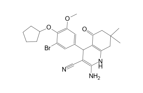 2-amino-4-[3-bromo-4-(cyclopentyloxy)-5-methoxyphenyl]-7,7-dimethyl-5-oxo-1,4,5,6,7,8-hexahydro-3-quinolinecarbonitrile