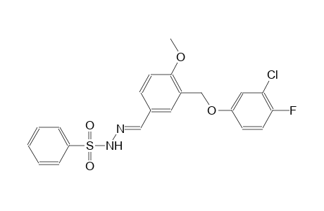 N'-((E)-{3-[(3-chloro-4-fluorophenoxy)methyl]-4-methoxyphenyl}methylidene)benzenesulfonohydrazide