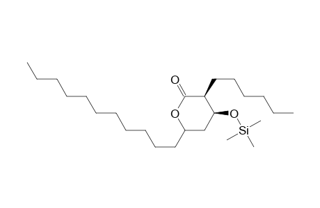 2H-Pyran-2-one, 3-hexyltetrahydro-4-[(trimethylsilyl)oxy]-6-undecyl-, [3S-(3.alpha.,4.alpha.,6.beta.)]-