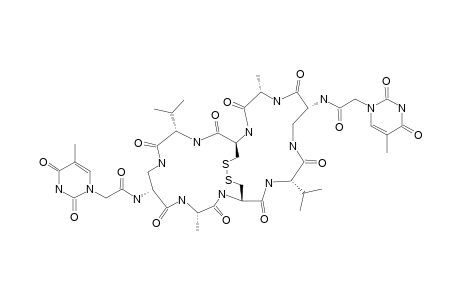 CYCLO-[BETA-D-DAP-(THYMIN-1-YLACETYL)-L-ALA-L-CYS-L-VAL-BETA-D-DAP-(THYMIN-1-YLACETYL)-L-ALA-L-CYS-L-VAL]-DISULFIDE