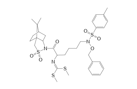 (2R)-N-{(2S)-6-[N-(Benzyloxy)-N-tosylamino]-2-{bis(methylthio)methylidene]amino}hexanoyl}-bornane-10,2-sultam