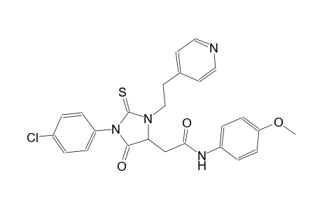 2-{1-(4-chlorophenyl)-5-oxo-3-[2-(4-pyridinyl)ethyl]-2-thioxo-4-imidazolidinyl}-N-(4-methoxyphenyl)acetamide