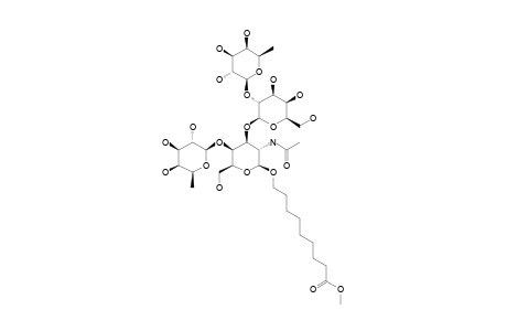 8-METHOXYCARBONYLOCTYL-4-O-(ALPHA-L-FUCOPYRANOSYL)-3-O-[2-O-(ALPHA-L-FUCOPYRANOSYL)-BETA-D-GALACTOPYRANOSYL]-2-N-ACETAMIDO-2-DEOXY-BETA-D-GLUCOPYRANOSIDE