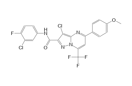 3-chloro-N-(3-chloro-4-fluorophenyl)-5-(4-methoxyphenyl)-7-(trifluoromethyl)pyrazolo[1,5-a]pyrimidine-2-carboxamide