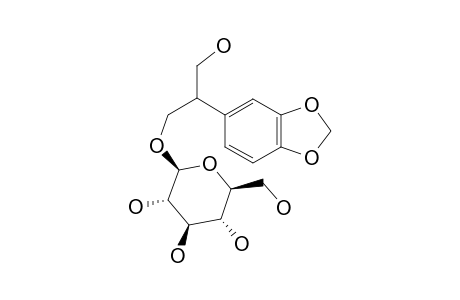 JUNIPEDIOL-B-8-GLUCOPYRANOSIDE;1-BETA-D-GLUCOPYRANOSYLOXY-2-(3,4-METHYLENEDIOXYPHENYL)-PROPANE-1,3-DIOL)
