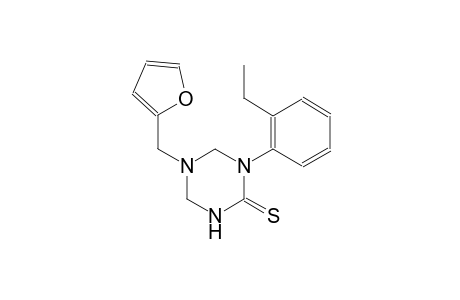 1-(2-ethylphenyl)-5-(2-furylmethyl)tetrahydro-1,3,5-triazine-2(1H)-thione