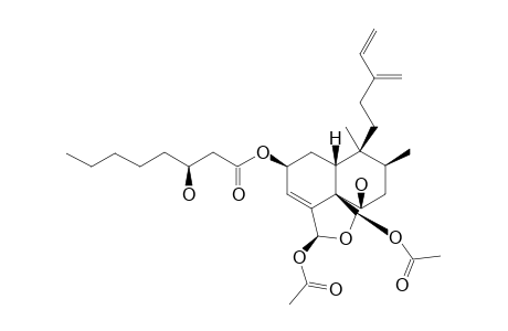 REL-18(S),19(R)-DIACETOXY-18,19-EPOXY-6(R)-HYDROXY-2(S)-(3-XI-HYDROXYOCTANOYLOXY)-5(R),8(S),9(S),10(R)-ClERODA-3,13(16),14-TRIENE