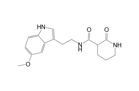 N-[2-(5-methoxy-1H-indol-3-yl)ethyl]-2-oxo-3-piperidinecarboxamide
