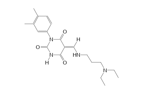 (5E)-5-({[3-(diethylamino)propyl]amino}methylene)-1-(3,4-dimethylphenyl)-2,4,6(1H,3H,5H)-pyrimidinetrione
